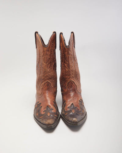 Vintage Aldo Brown Cowboy Boots - UK3
