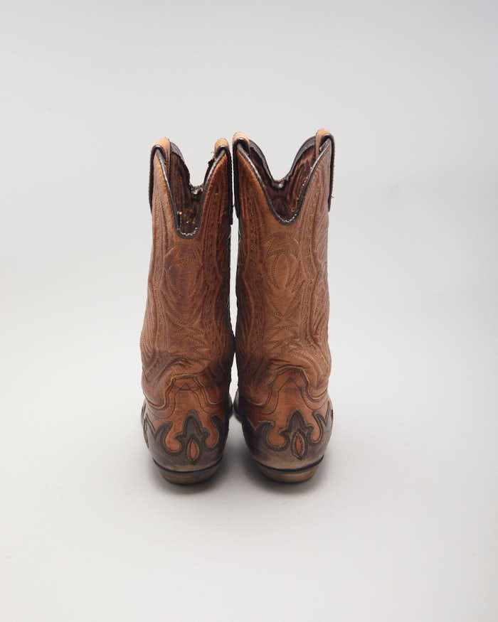 Vintage Aldo Brown Cowboy Boots - UK3
