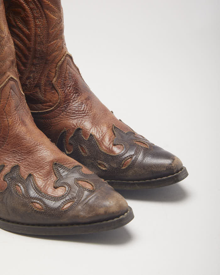 Vintage Aldo Brown Cowboy Boots - UK3