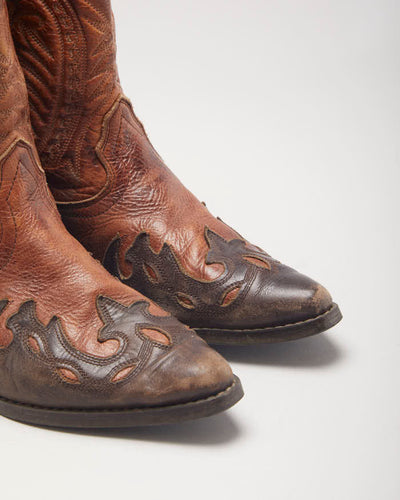 Vintage Aldo Brown Cowboy Boots - UK3