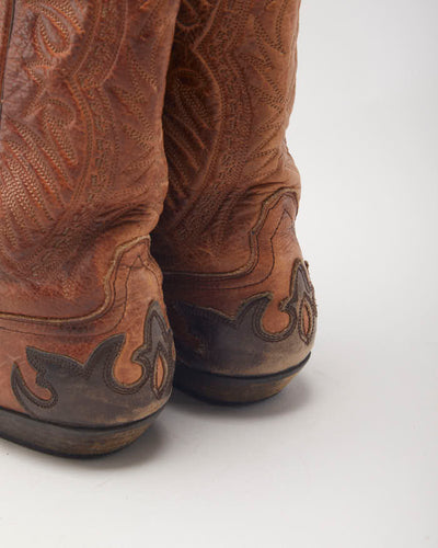 Vintage Aldo Brown Cowboy Boots - UK3