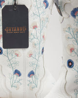 Deadstock Shayenne White Embroidered Cowboy Boots - UK6