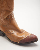 Vintage Tony Lama Brown Cowboy Boots - UK4