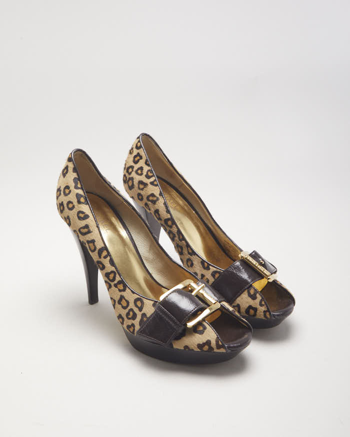 Michael Kors Leopard Buckle Heels - UK6.5