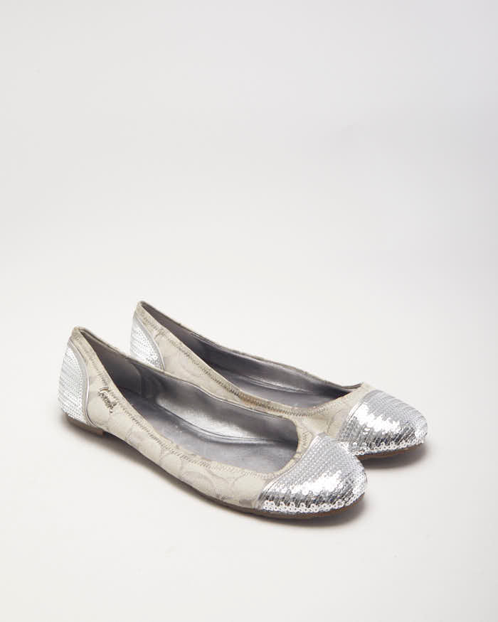 Coach Sequin Monogram Ballet Flats - UK6.5