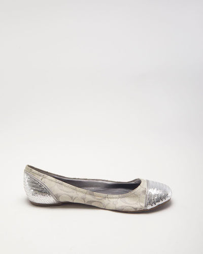 Coach Sequin Monogram Ballet Flats - UK6.5