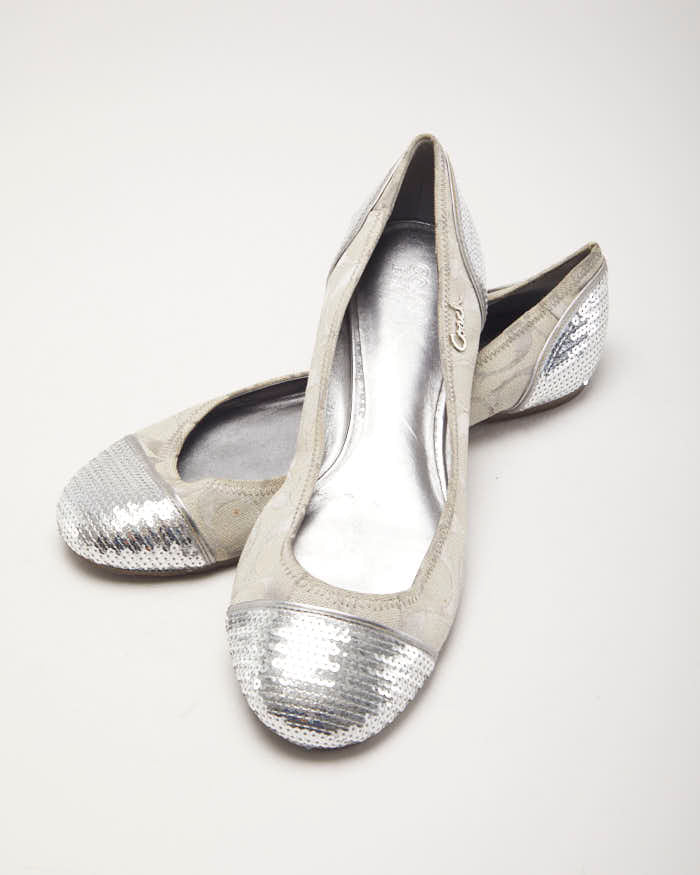 Coach Sequin Monogram Ballet Flats - UK6.5