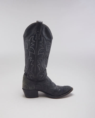 Vintage Black Cowboy Boots - UK4