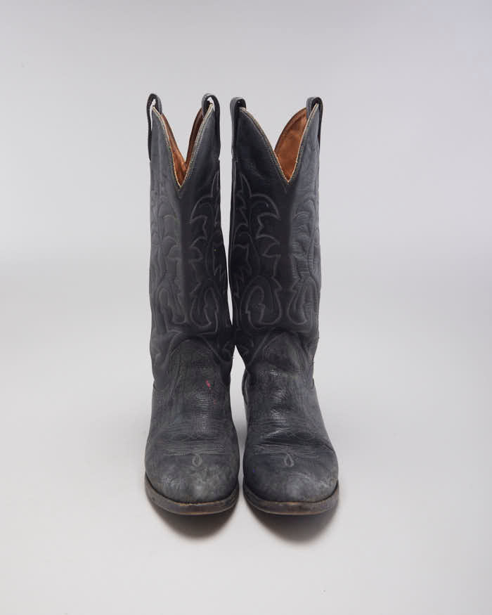 Vintage Black Cowboy Boots - UK4