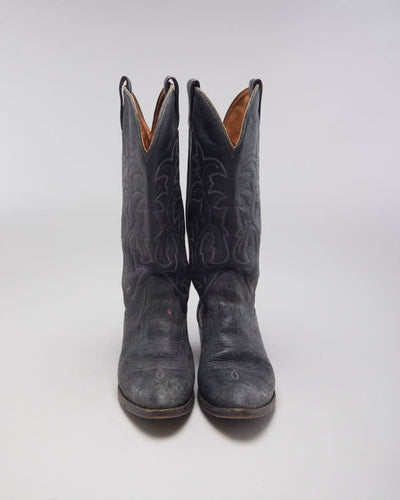 Vintage Black Cowboy Boots - UK4