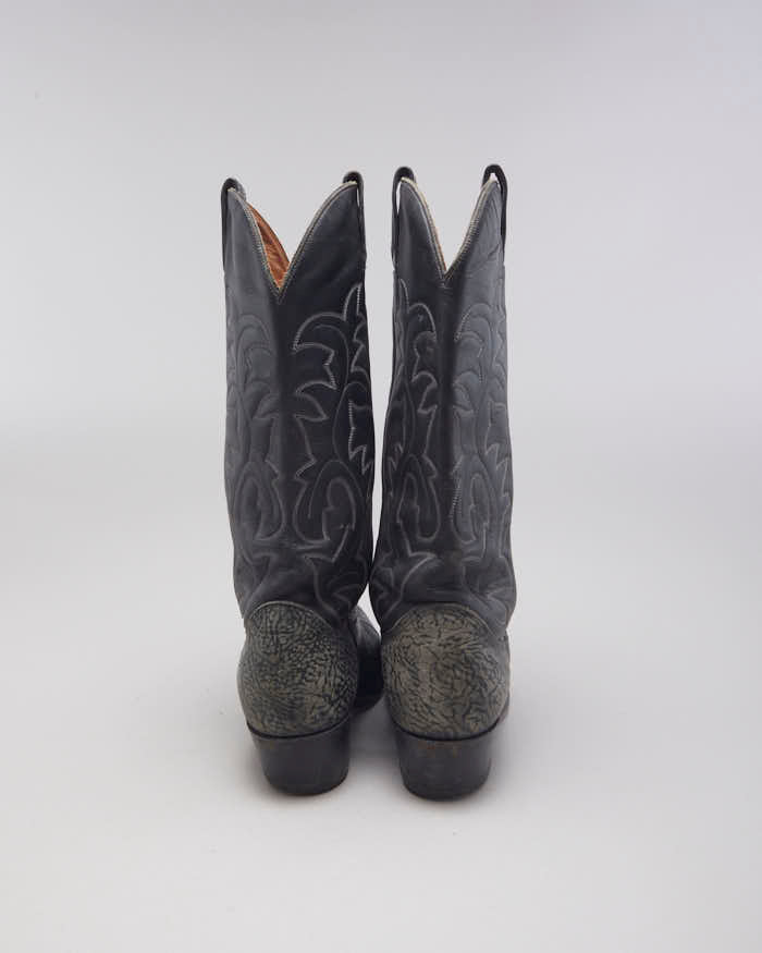 Vintage Black Cowboy Boots - UK4