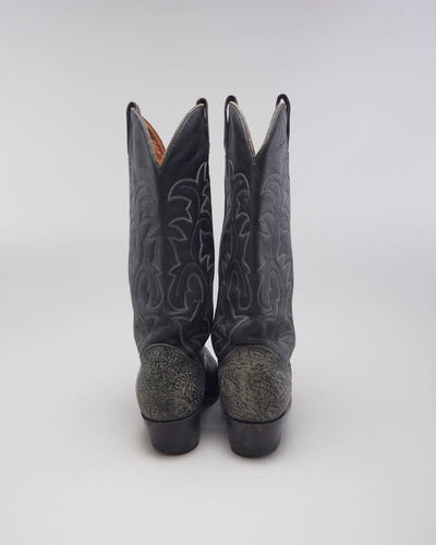 Vintage Black Cowboy Boots - UK4