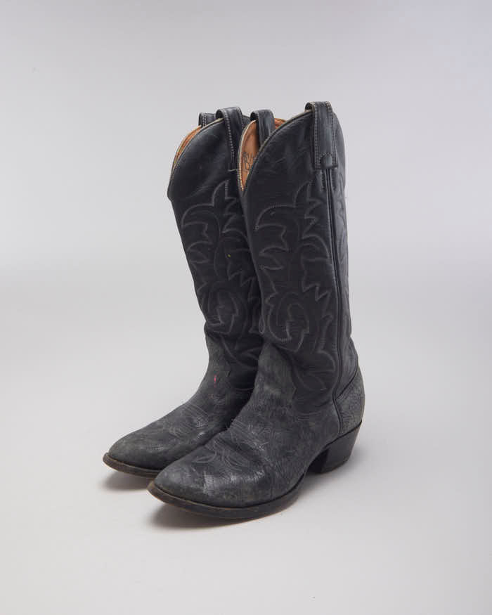 Vintage Black Cowboy Boots - UK4