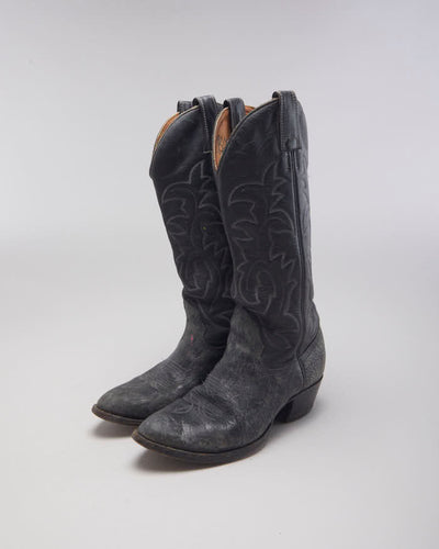 Vintage Black Cowboy Boots - UK4