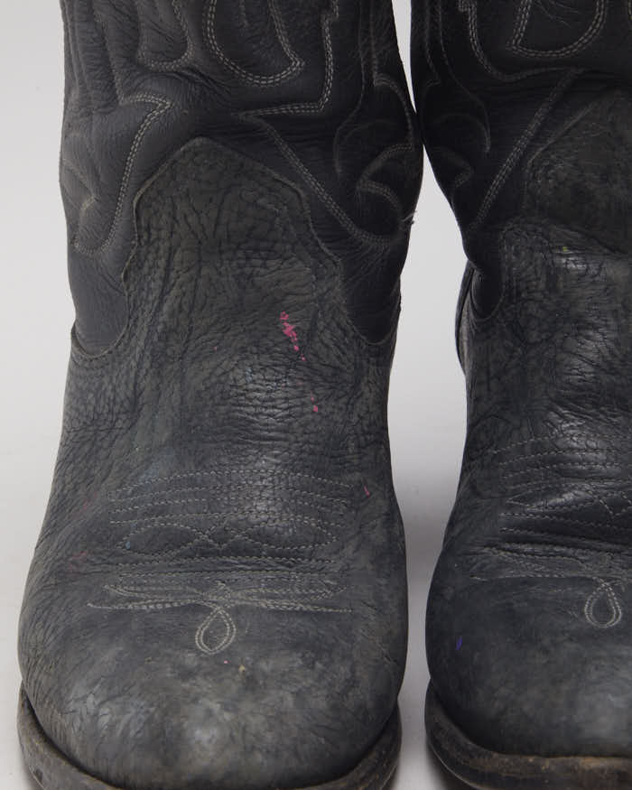 Vintage Black Cowboy Boots - UK4