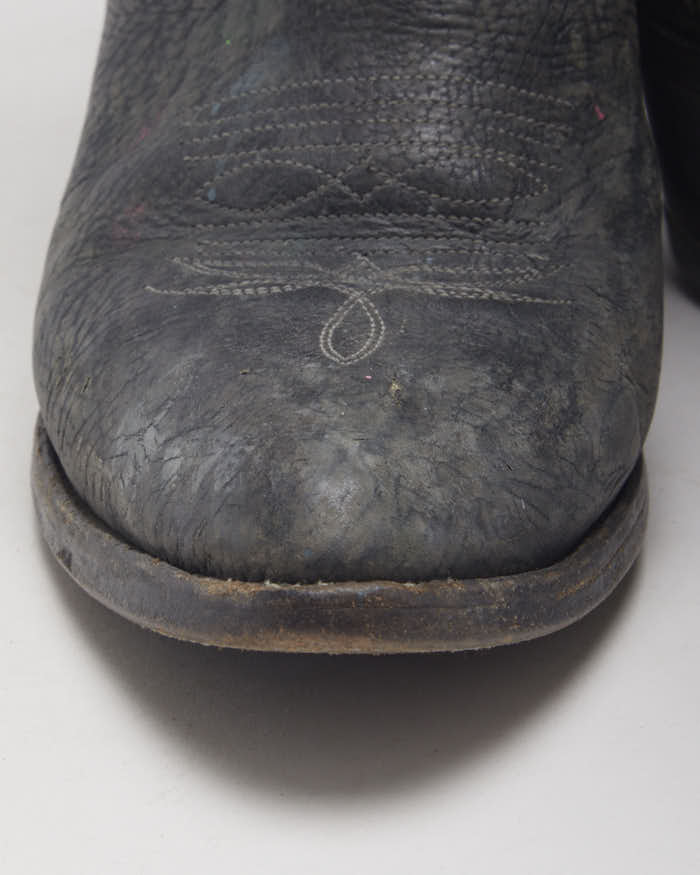 Vintage Black Cowboy Boots - UK4