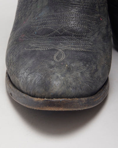 Vintage Black Cowboy Boots - UK4