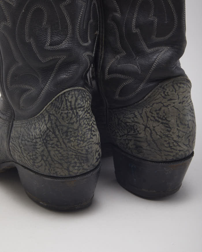 Vintage Black Cowboy Boots - UK4