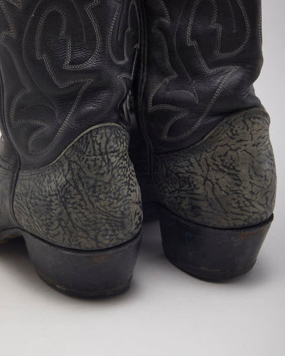 Vintage Black Cowboy Boots - UK4