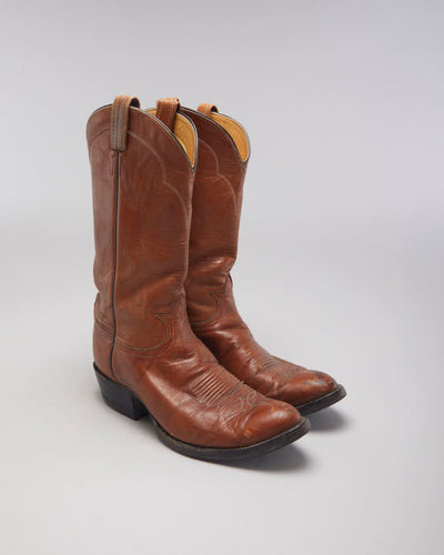 Vintage Tony Lama Brown Cowboy Boots - UK5