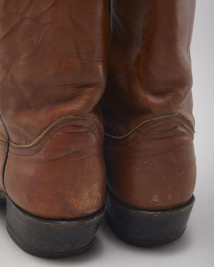 Vintage Tony Lama Brown Cowboy Boots - UK5