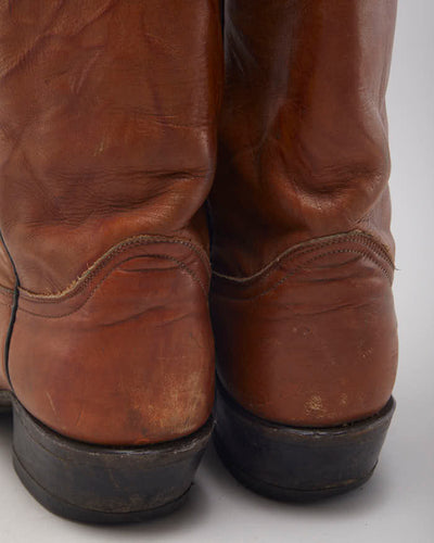 Vintage Tony Lama Brown Cowboy Boots - UK5