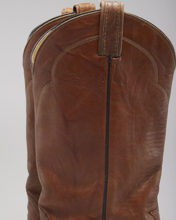 Vintage Tony Lama Brown Cowboy Boots - UK5