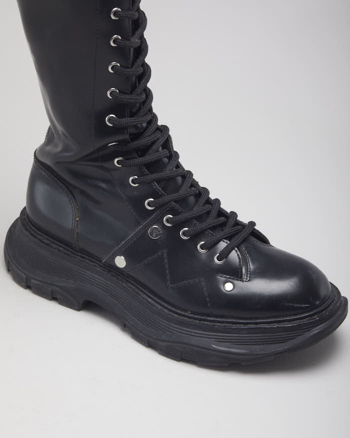 Alexander mcqueen lace up boots sales