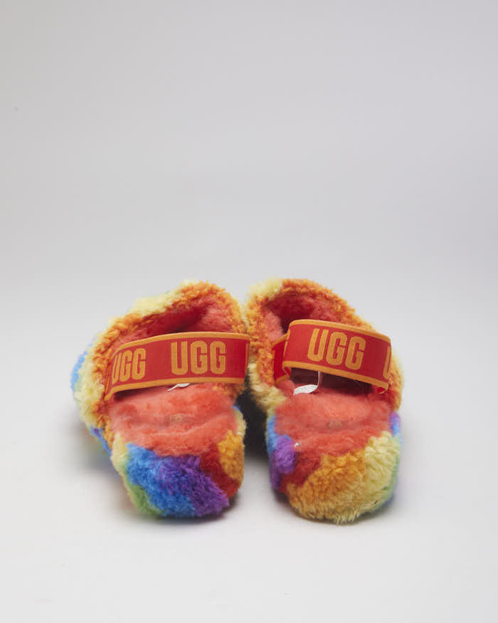 UGG Yeah Cali Rainbow Fluffy Sliders - UK7