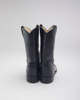 Justin Black Leather Cowboy Boots - UK4.5