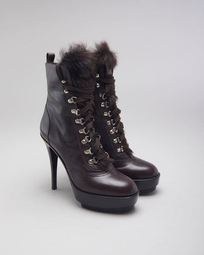 Giamito Rossi Lace-up Furry Boots - UK4