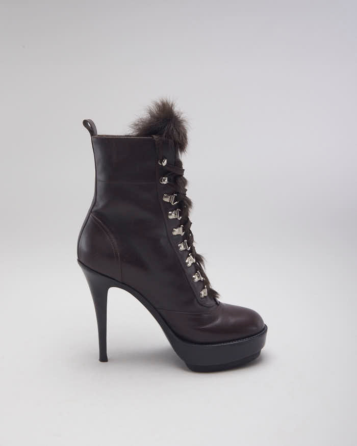 Giamito Rossi Lace-up Furry Boots - UK4