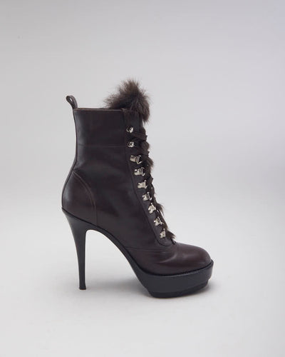 Giamito Rossi Lace-up Furry Boots - UK4