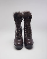 Giamito Rossi Lace-up Furry Boots - UK4