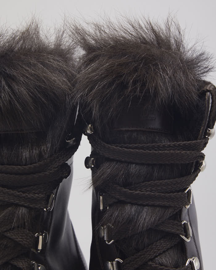 Giamito Rossi Lace-up Furry Boots - UK4