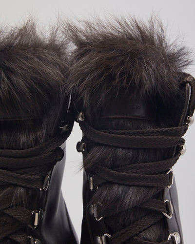 Giamito Rossi Lace-up Furry Boots - UK4