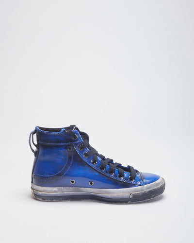 Diesel Patent Blue Trainers - UK2.5
