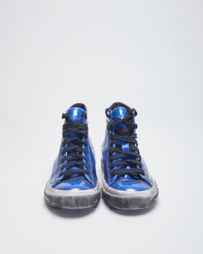 Diesel Patent Blue Trainers - UK2.5
