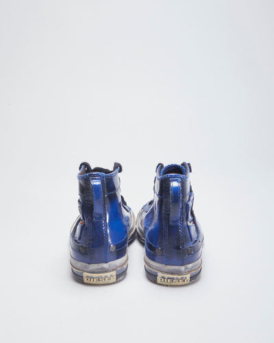 Diesel Patent Blue Trainers - UK2.5