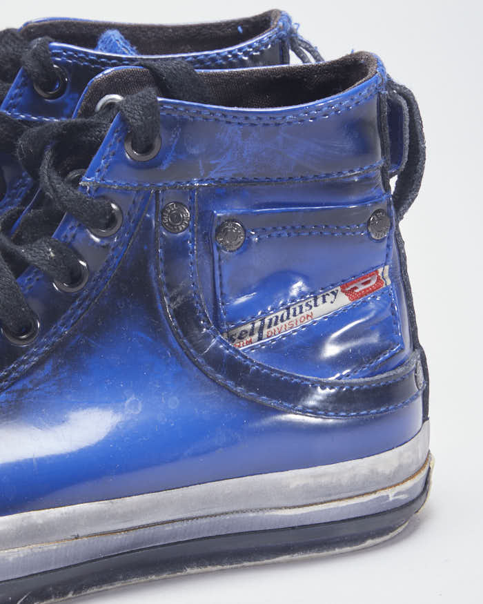 Diesel Patent Blue Trainers - UK2.5