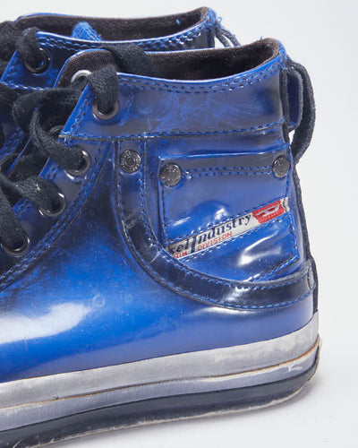 Diesel Patent Blue Trainers - UK2.5
