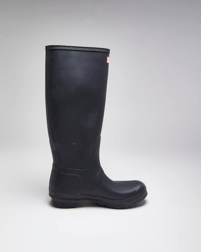 Hunter Black Wellington Boots - UK8