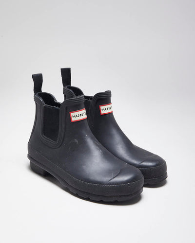 Hunter Black Short Wellington Boots - UK4
