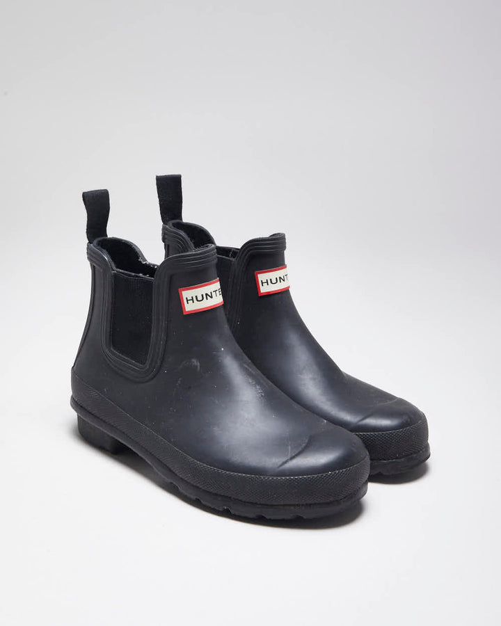 Hunter Black Short Wellington Boots - UK4