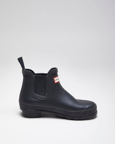 Hunter Black Short Wellington Boots - UK4