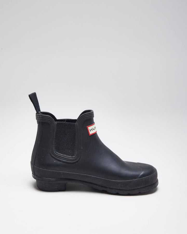 Hunter Black Short Wellington Boots - UK4