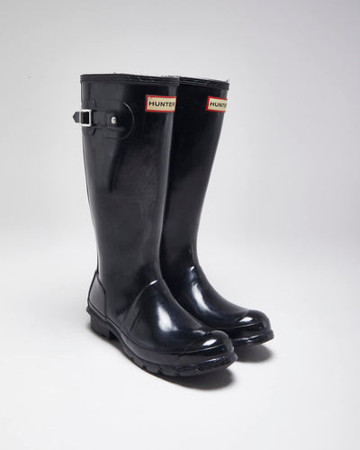 Hunter Black Wellington Boots - UK4