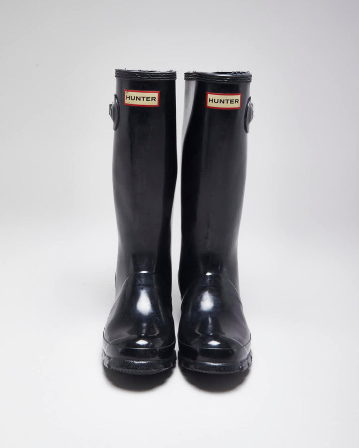 Hunter Black Wellington Boots - UK4