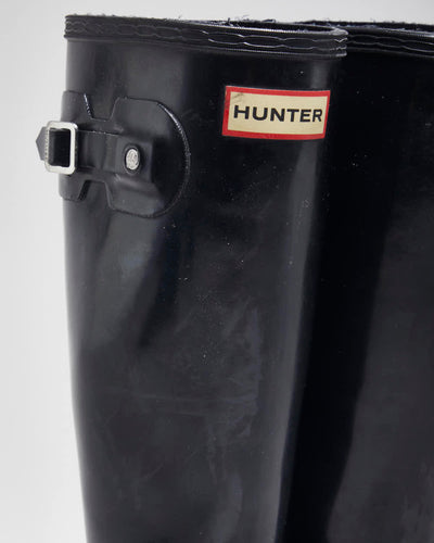 Hunter Black Wellington Boots - UK4