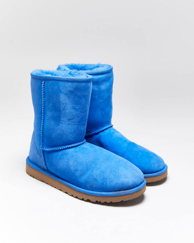Vintage Y2k 00s UGG Australia Blue Sheepskin Lined Boots - UK5